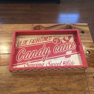 Holiday Candy Cane Tray. NWT.